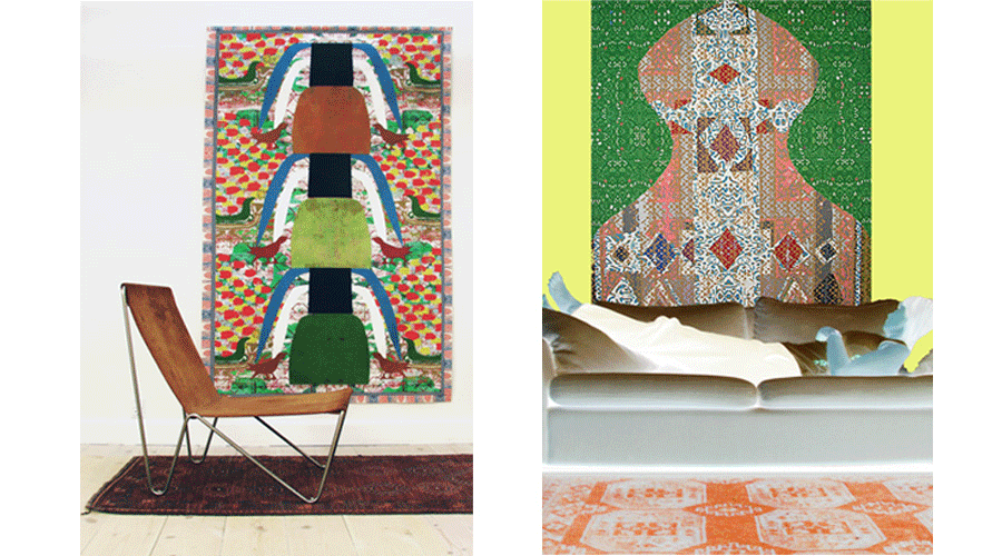 contemporary textile art horse tapestry danish new design digital gobelin